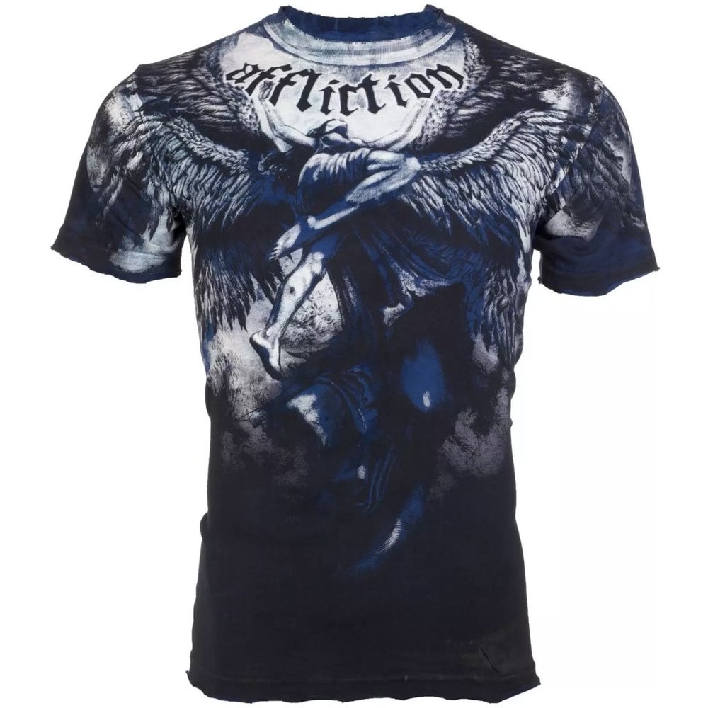 AFFLICTION Men's T-shirt UPWARD Biker Wings Tattoo
